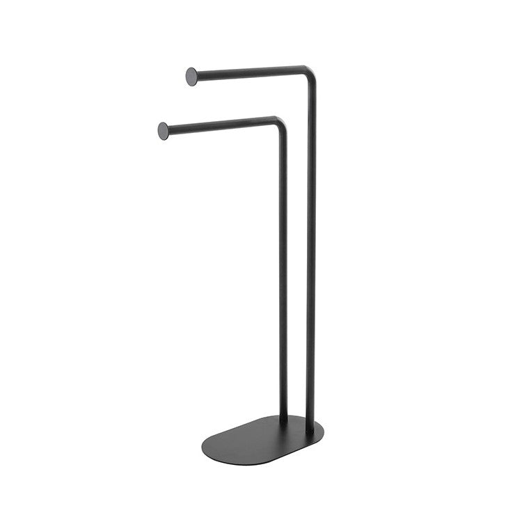 PIANTANA PORTASCIUGAMANI CON DUE BRACCI BASE OVALE- Nera- FERID- pezzi 1