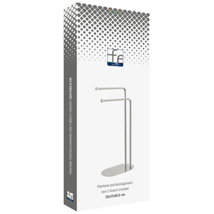 PIANTANA PORTASCIUGAMANI CON DUE BRACCI BASE OVALE- Cromo- FERID- pezzi 1