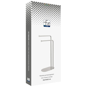 PIANTANA PORTASCIUGAMANI CON DUE BRACCI BASE OVALE- Cromo- FERID- pezzi 1