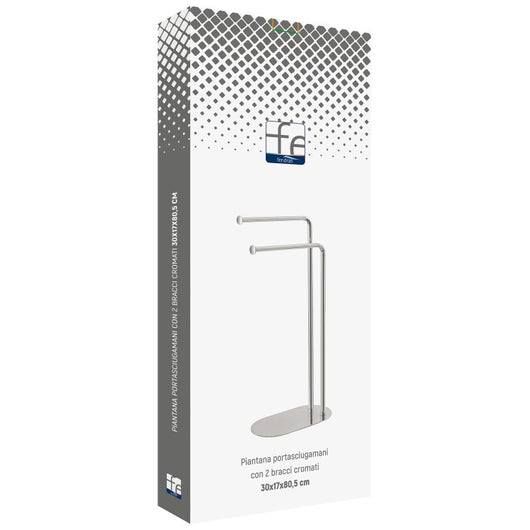 PIANTANA PORTASCIUGAMANI CON DUE BRACCI BASE OVALE- Cromo- FERID- pezzi 1