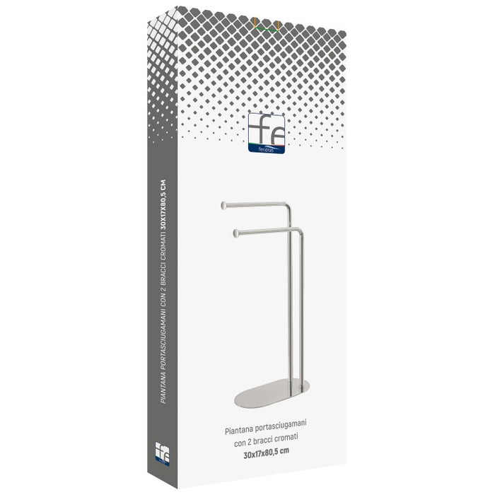 PIANTANA PORTASCIUGAMANI CON DUE BRACCI BASE OVALE- Cromo- FERID- pezzi 1
