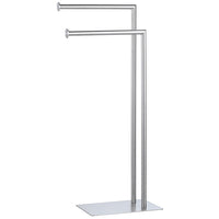 PIANTANA PORTASCIUGAMANI CON DUE BRACCI BASE RETTANGOLARE- Acciaio Satinato- FERID- pezzi 1