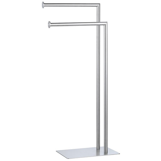 PIANTANA PORTASCIUGAMANI CON DUE BRACCI BASE RETTANGOLARE- Acciaio Satinato- FERID- pezzi 1