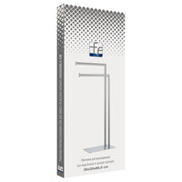 PIANTANA PORTASCIUGAMANI CON DUE BRACCI BASE RETTANGOLARE- Acciaio Satinato- FERID- pezzi 1