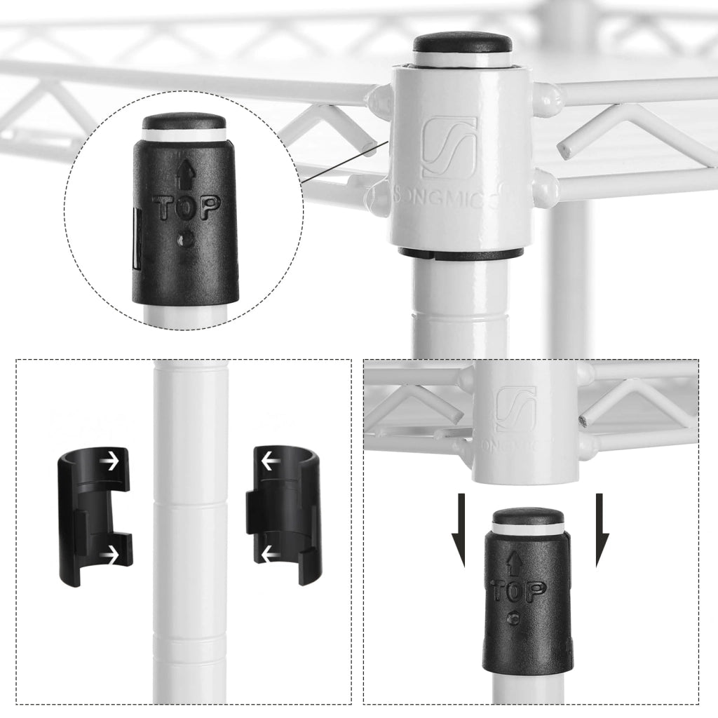 Mensola da bagno VALORA - Acciaio nero con 5 ripiani LGR023W01