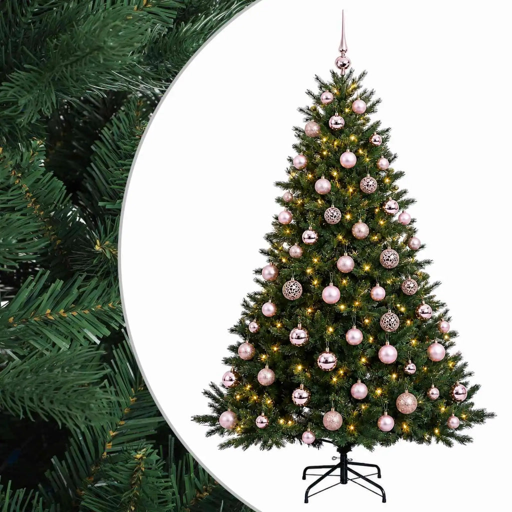 Albero di Natale artificiale con palline 210 cm 300 LED 3466643