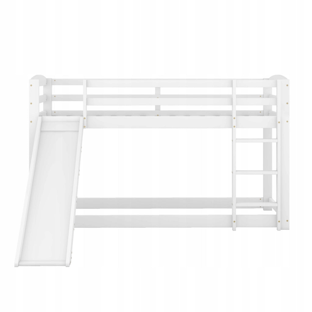 Letto a castello 90x200 - Xylo - Bianco con scivolo senza materasso