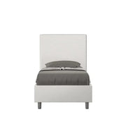 Letto singolo senza rete imbottito 80x210 similpelle bianco Focus