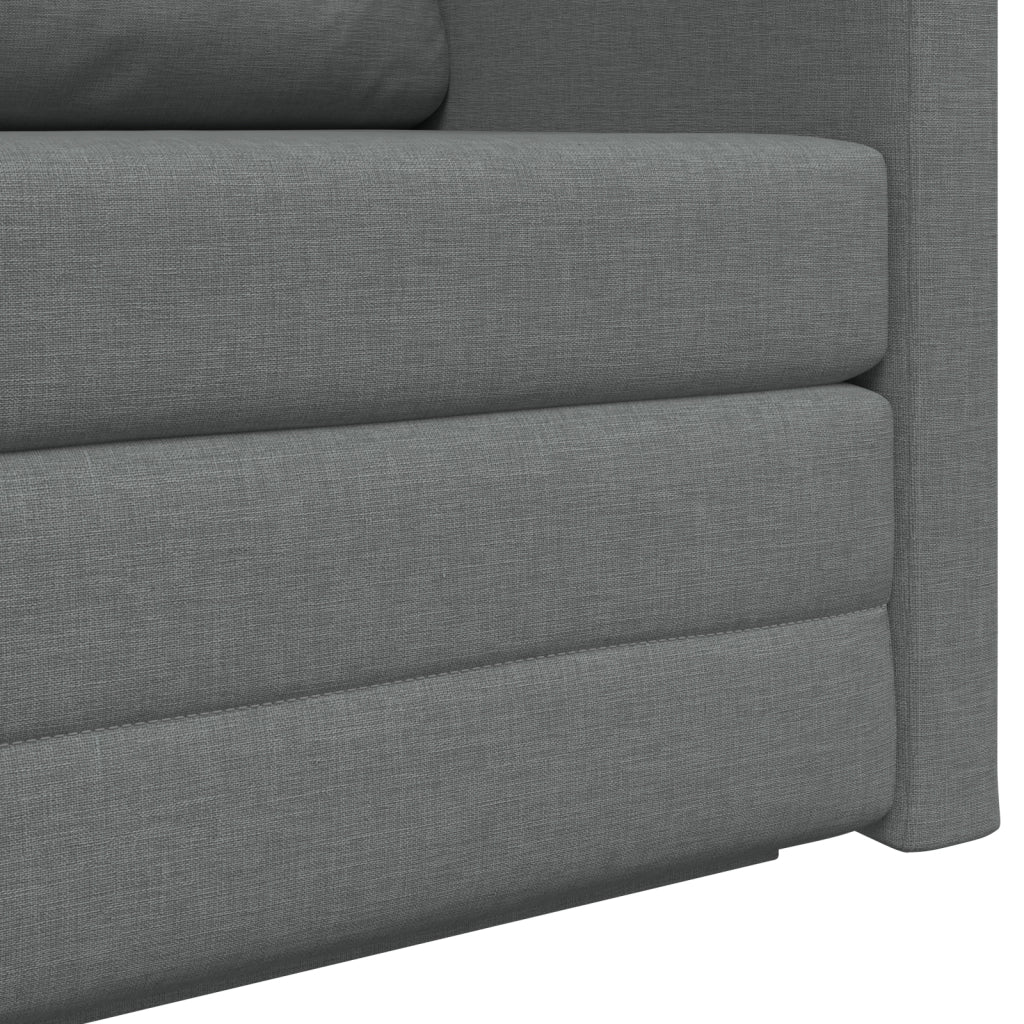 Divano letto a pavimento 2 in 1 Grigio scuro 124x71x78 cm Tessuto