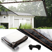 Tendal trasparente impermeabile PE con occhielli, ombrello UV-resistente per giardino e serra, 2 × 5 m