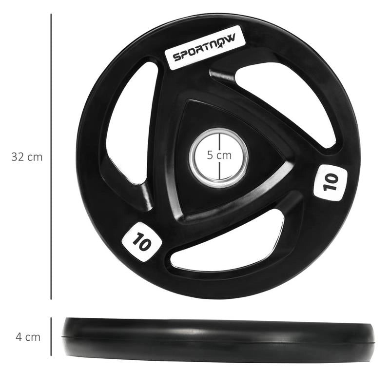 SET DI 2 DISCHI PESI IN ACCIAIO CON RIVESTIMENTO IN GOMMA PER BILANCIERE 10 KG
