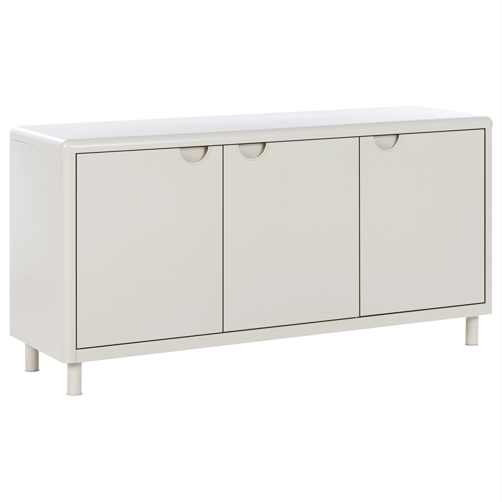 Mobile contenitore in acciaio beige con 4 ripiani e 3 ante, stile moderno per l'ufficio domestico