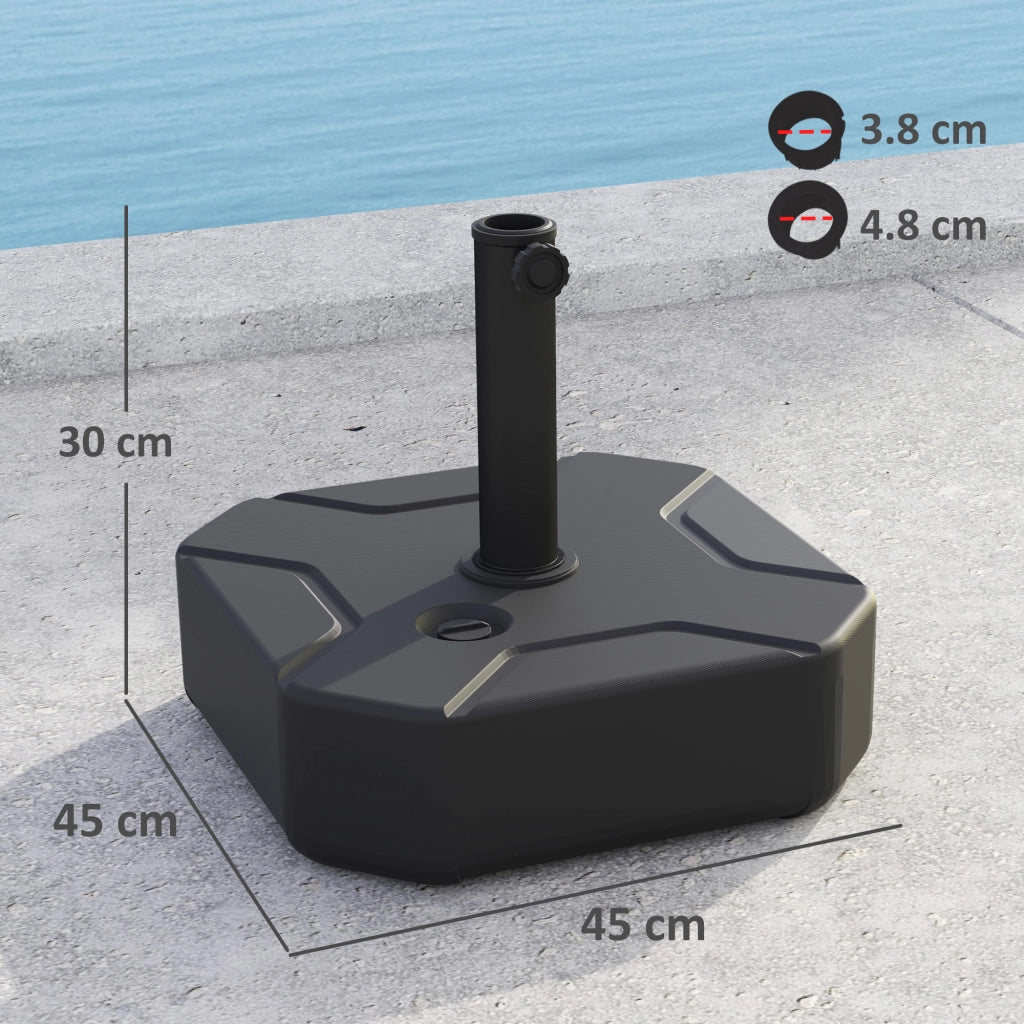 Base per Ombrellone da Giardino ¨C MINIMAL ¨C Quadrata, 38/48mm, fino a 25kg
