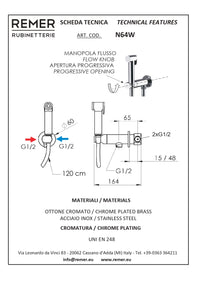 SET MISCELATORE CON DOCCETTA SHUT-OFF TONDO- Cromo- Remer- pezzi 1