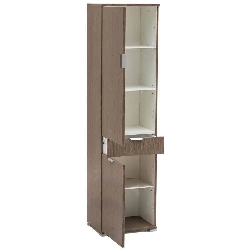 ARMADIO CON 2 ANTE E 1 CASSETTO ROVERE GRIGIO 45 X 38 X H174 CM