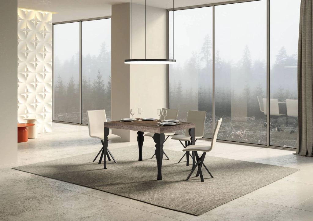 Tavolo allungabile 200/304x90 cm Paxon Premium bianco frassino gambe antracite