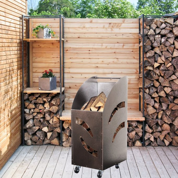 CARRELLO PORTALEGNA PER CAMINO cm 32x42x80h - MADE IN ITALY