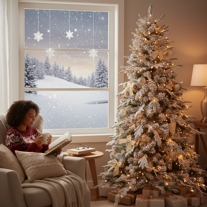 Albero di natale artificiale innevato alaska elegante e resistente *** misura h 180, confezione 1