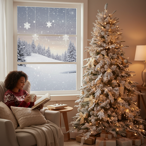 Albero di natale artificiale innevato alaska elegante e resistente *** misura h 210, confezione 1