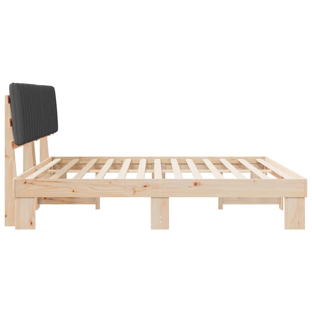 Letto con Testiera Rivestita Grigio scuro 200 x 200 cm 3398095