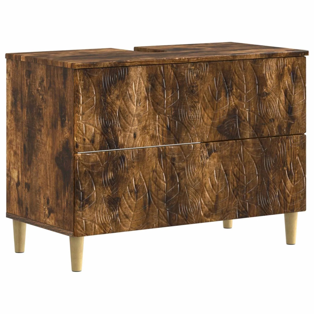 Set di Armadi da Bagno da 2 Pezzi DELFT Rovere Fumo 3417545