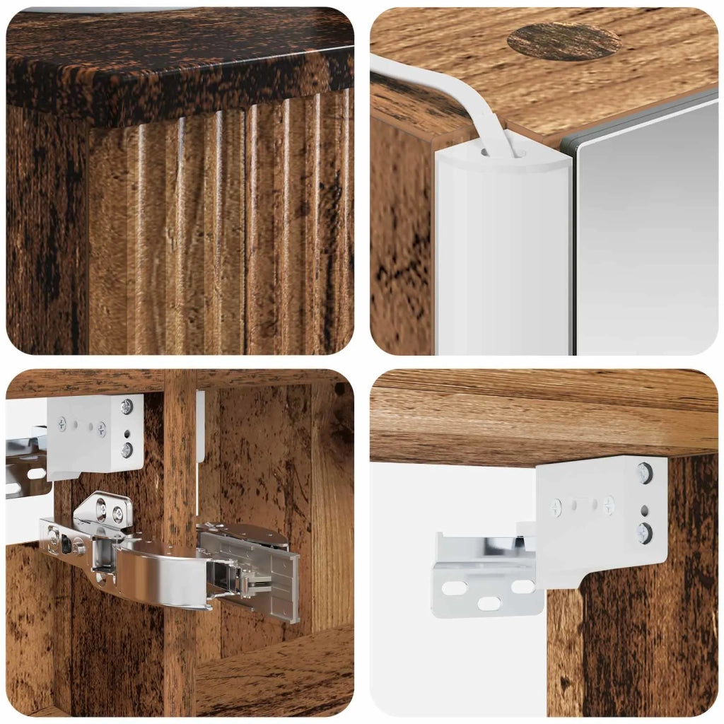 Set di mobili per il bagno 4 pz Legno antico 3407405