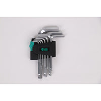 C SET 9 CHIAVI ESAGONALI TESTA SFERICA CRV STD- 6,0 confezione