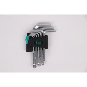 C SET 9 CHIAVI ESAGONALI TESTA SFERICA CRV STD- 6,0 confezione