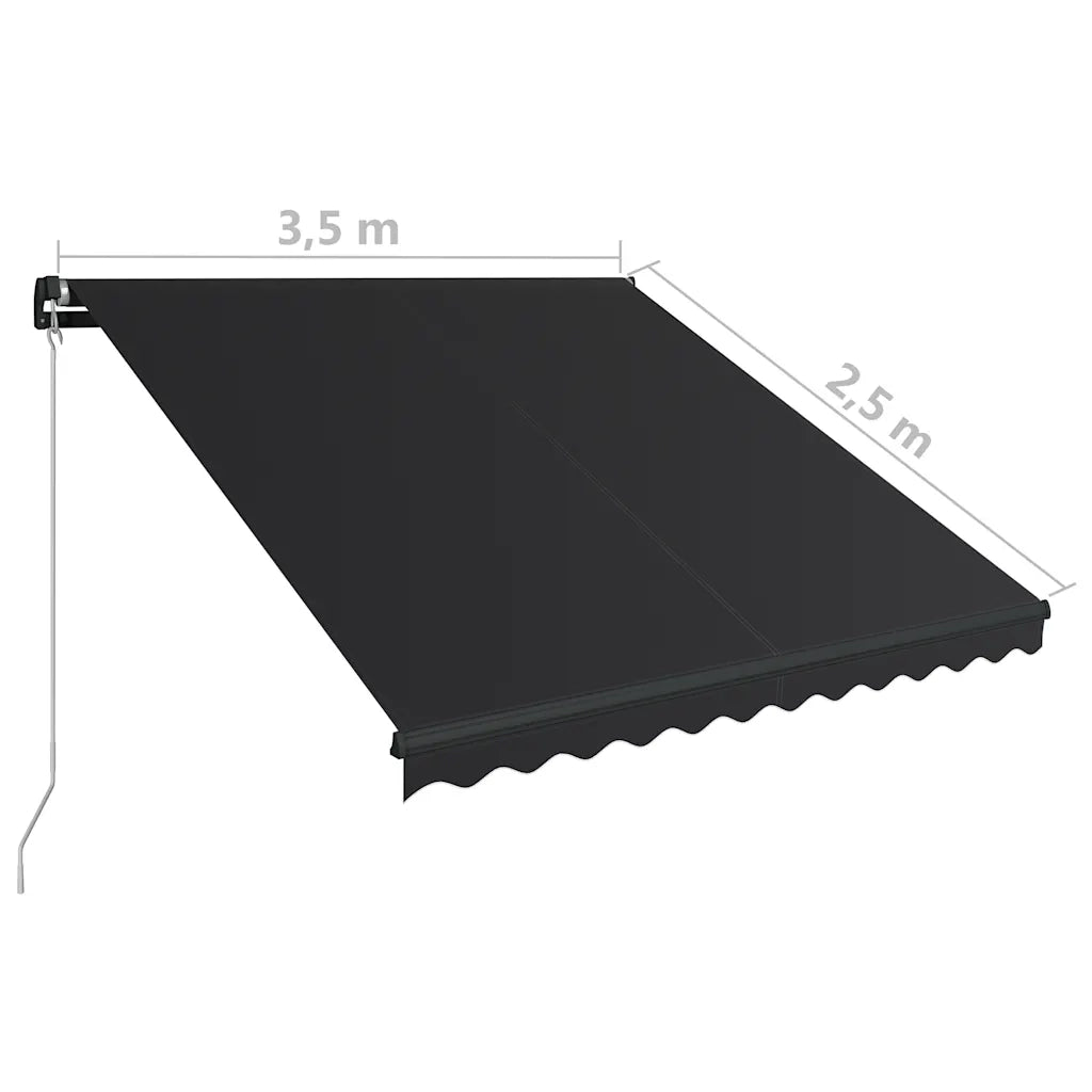 Tenda da Sole Retrattile Manuale 350x250 cm Antracite 3051238