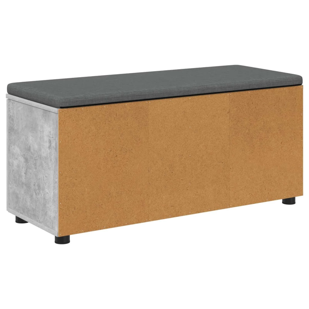Panca per ingresso con cuscino-Sgabello-Panca da Corridoio Grigio cemento 100 x 38 x 46 cm 572996
