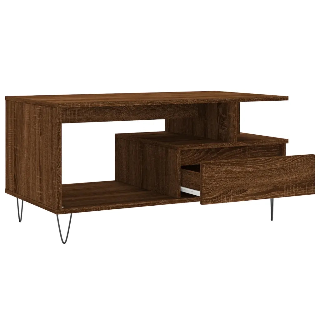 Tavolino salotto | Tavolino da caff¨¨ | Tavolino da Soggiorno Rovere Marrone 90x49x45 cm Legno Multistrato