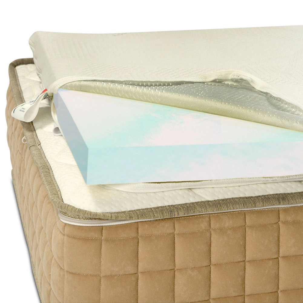 Topper rigido, correttore ORTOPEDICO BIOGREEN H6, DISPOSITIVO MEDICO DETRAIBILE, tessuto anallergico sfoderabile, 4 lati in ARGENTO - ORTOPEDIC piazza e mezza 120x200