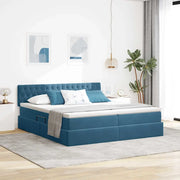 Letto con strisce LED Blu Scuro 180 x 200 cm Velluto 3371625