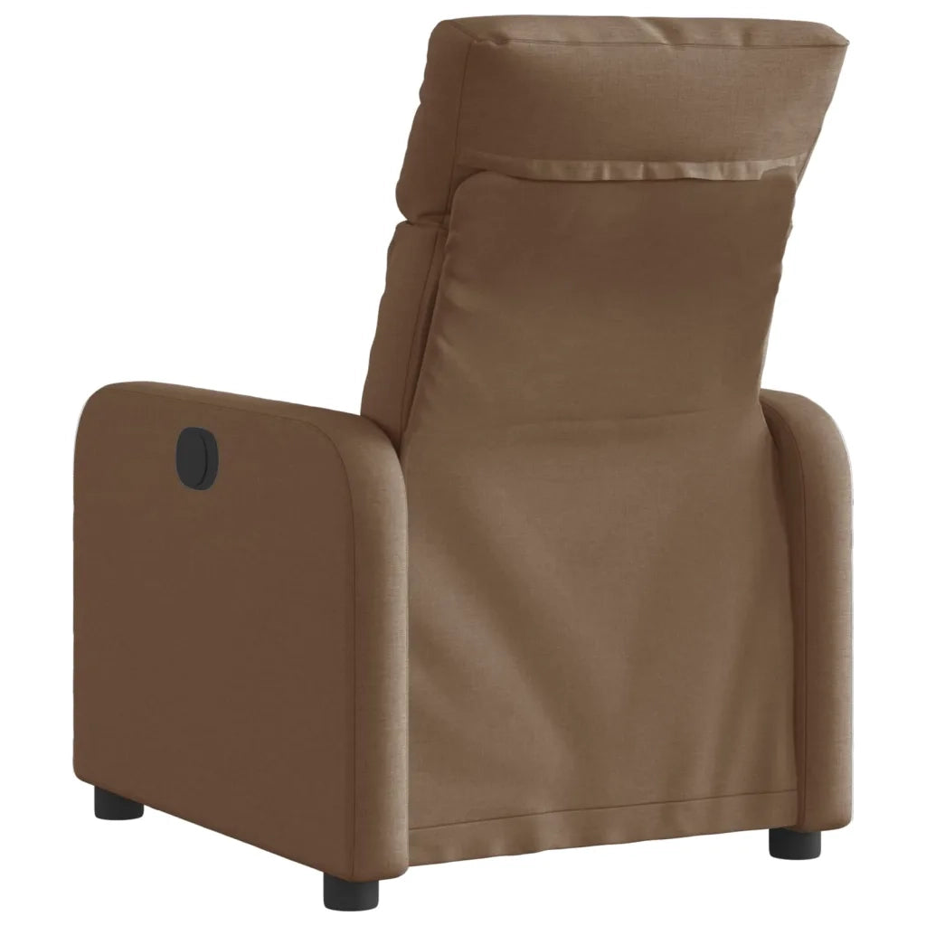Poltrona | Sedia Relax Elettrica Reclinabile Marrone in Tessuto