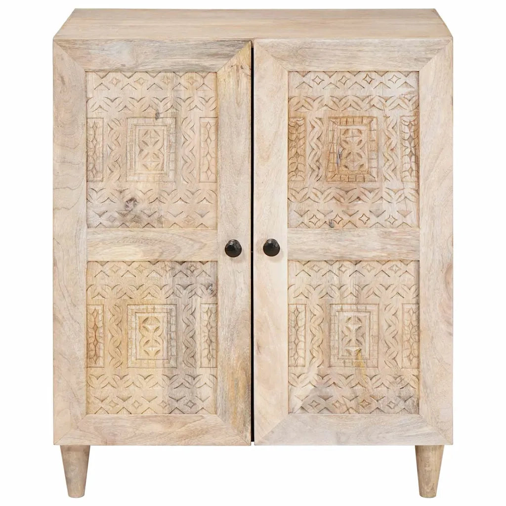 vidaXL Credenza Bianco 60 x 33 x 75 cm legno massello di mango