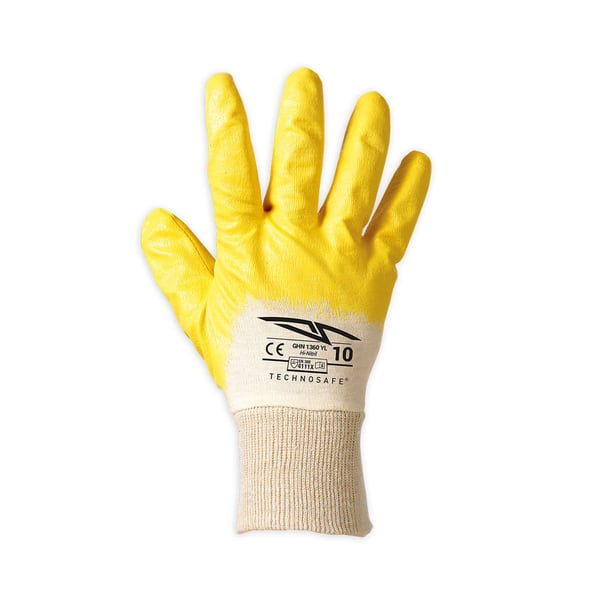 GUANTO COTONE/IMPREGNATO NBR GIALLO Tg. 9 - 12 paia