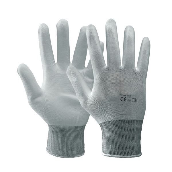 GUANTO POLIESTERE/POLIURETANO BIANCO Tg. 7 - 12 paia