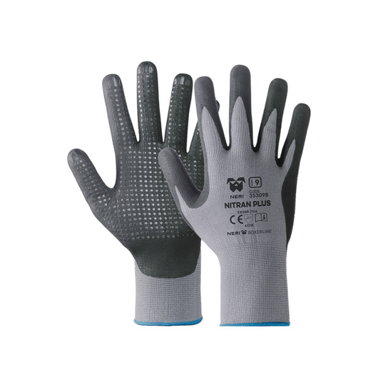 GUANTO PROFESSIONALE PUNTINATO 'NITRAL PLUS' NERI Tg. 8 - 12 paia- NERI