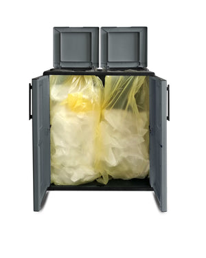 ARMADIO BASSO A SCOMPARTI PER RACCOLTA DIFFERENZIATA 2 scomparti  - ARTPLAST