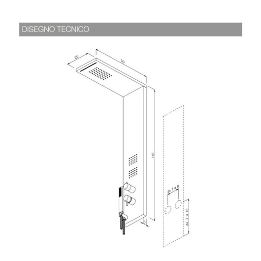 PARETE ATTREZZATA MULTIFUNZIONE MOD. TREND- Inox Lucido- METAF- pezzi 1