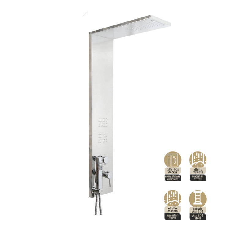 PARETE ATTREZZATA MULTIFUNZIONE MOD. TREND- Inox Lucido- METAF- pezzi 1