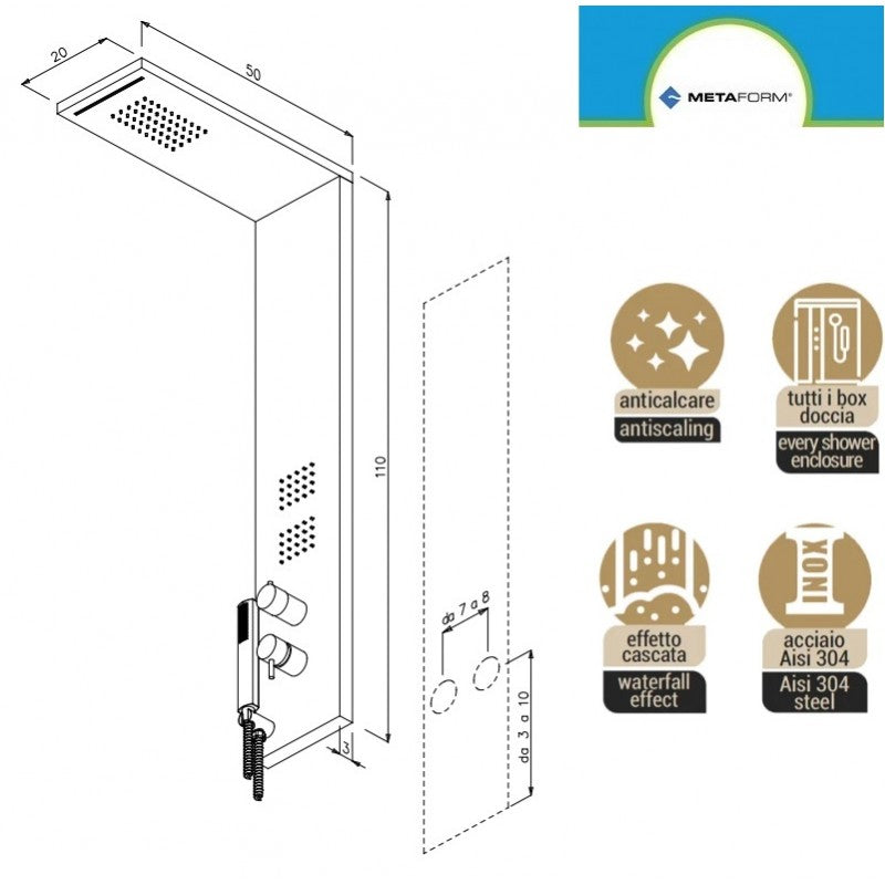 PARETE ATTREZZATA MULTIFUNZIONE MOD. TREND- Bianco Opaco Matt- METAF- pezzi 1
