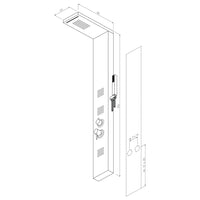 PARETE ATTREZZATA MULTIFUNZIONE MOD. MANHATTAN  ALLUMINIO- Nero- METAF- pezzi 1