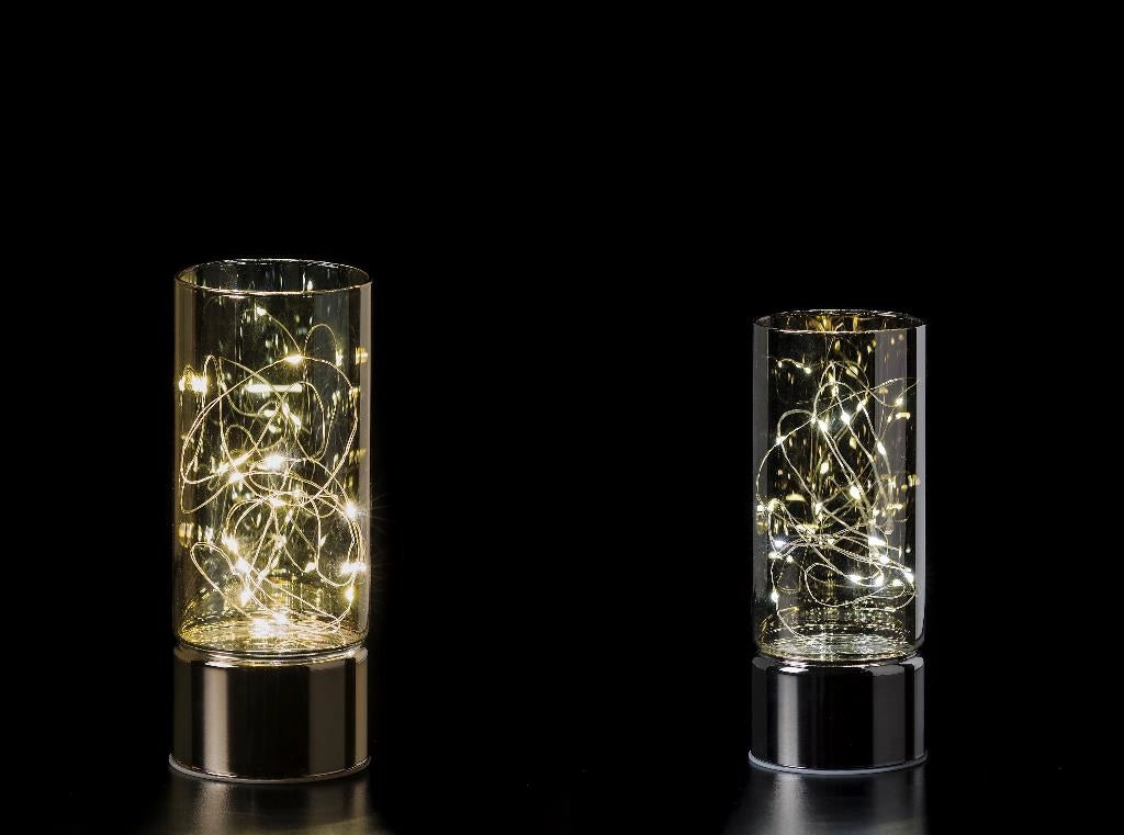 Lampada Decorativa Natalizia Casa in Vetro con 15 Led 2 Colori