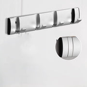 Capocassettto da parete, porta oscillante, capocassettto con grucce estese, grucce da parete spazza-spazio in alluminio, barra da appendiabiti per ingresso, bagno, cappello, asciugamano - argento-4 grucce