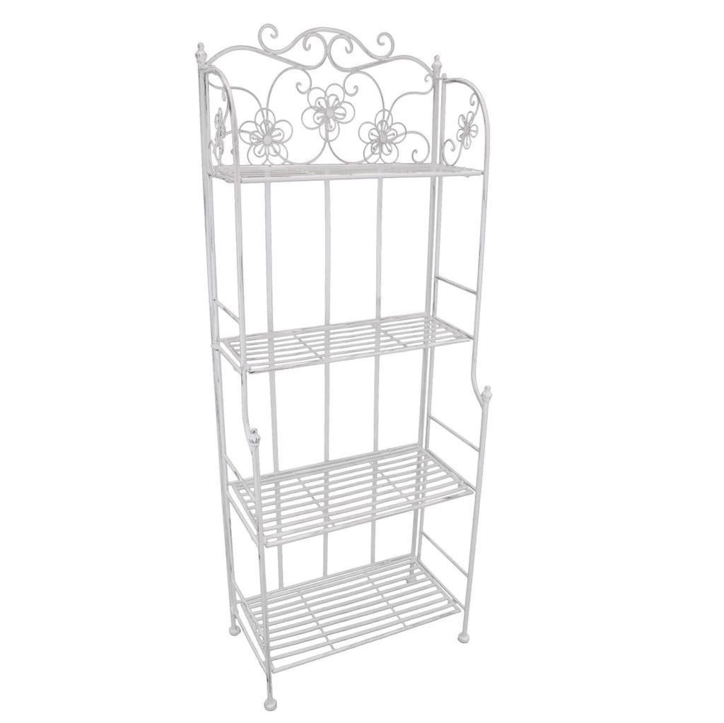 Scaffale 4 piani stile provenzale verniciato in Acciaio cm 60x31x158 - GRAHAM