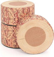 Set di 3 Sgabelli a Ceppo d'Albero, Cuscini da Pavimento per Bambini con Stampa Legno, Decorazione Naturale e Altezze Diverse, Sgabelli Rotondi per Aula, Casa e Asilo (Legno)