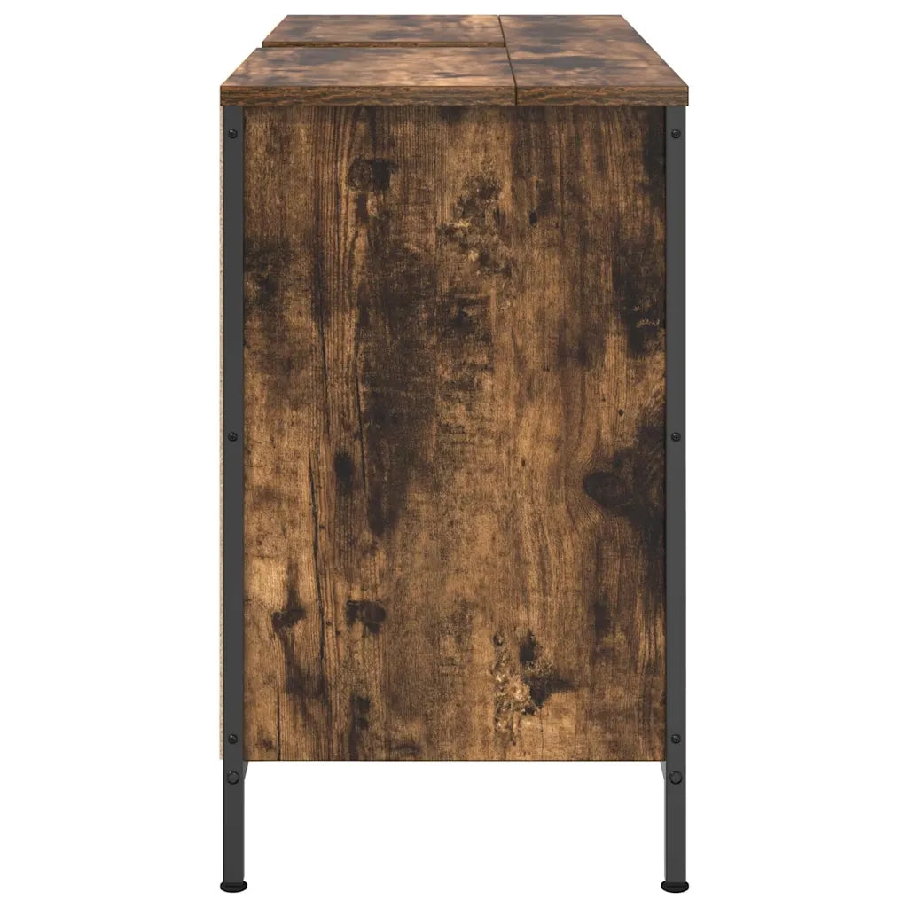 Mobile Lavabo con Cassetti Rovere Fumo 90x34,5x60 cm