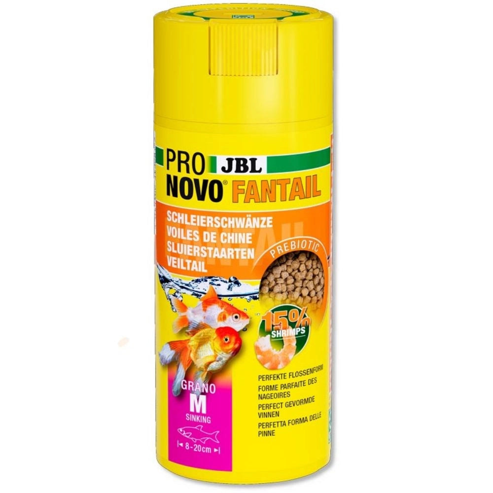 JBL ProNovo Fantail Grano M - Mangime base in granuli per Veiltails e altre varietà di pesce rosso da 8 a 20cm Formato: 250 ml