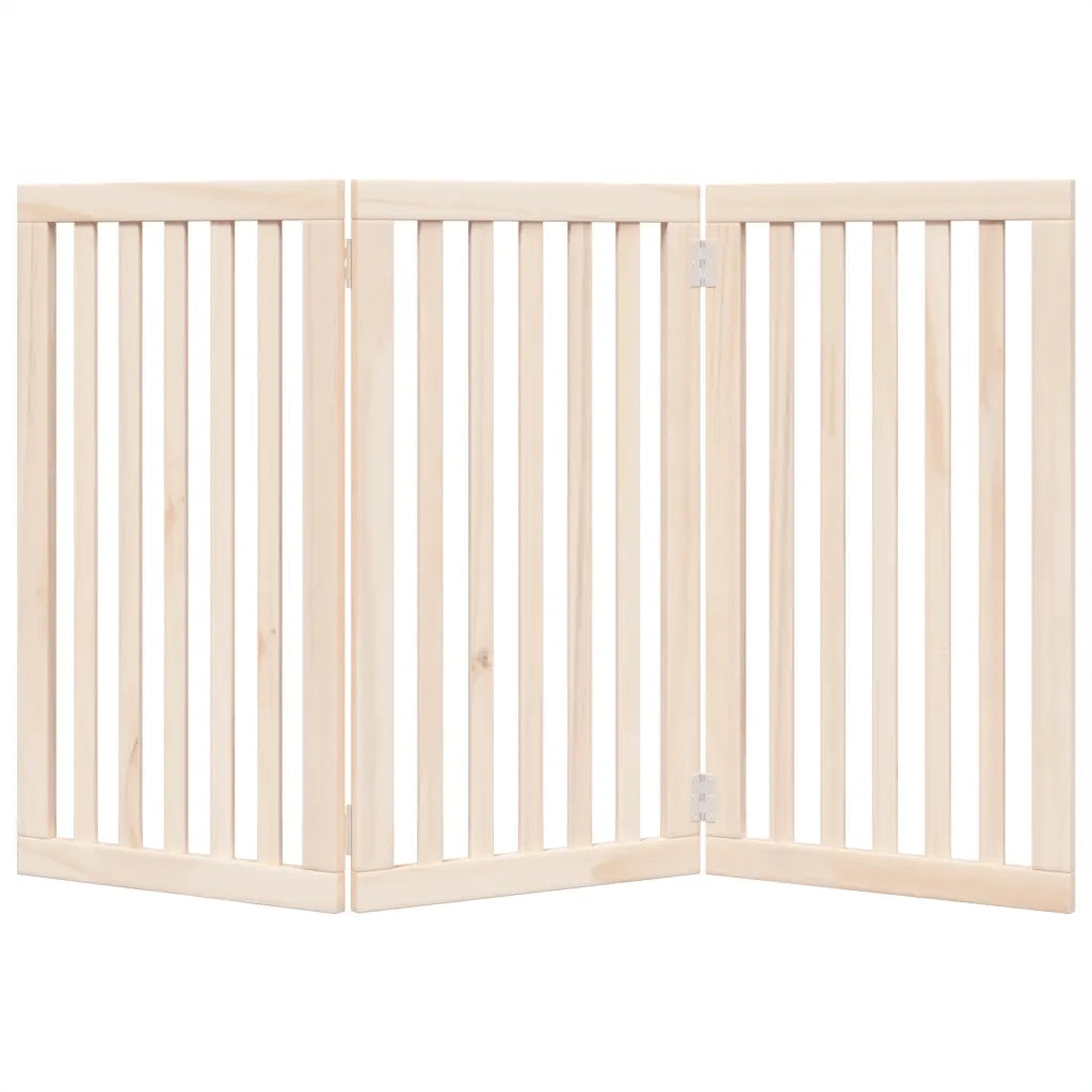 Cancelletto per cani pieghevole a 3 pannelli 150 cm in legno di pioppo 352238